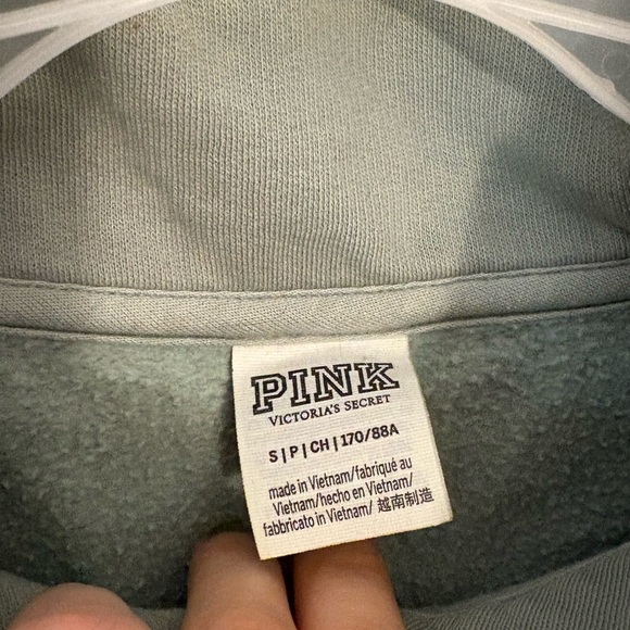 Women's Half-Zip Sweatshirt - Sage Green - Picture 2 of 6